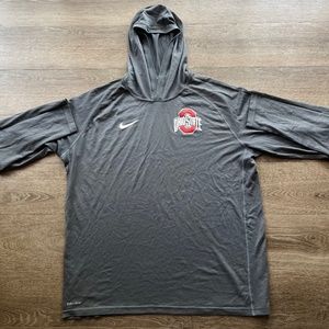 Ohio State Grey Striped Lightweight Hoodie